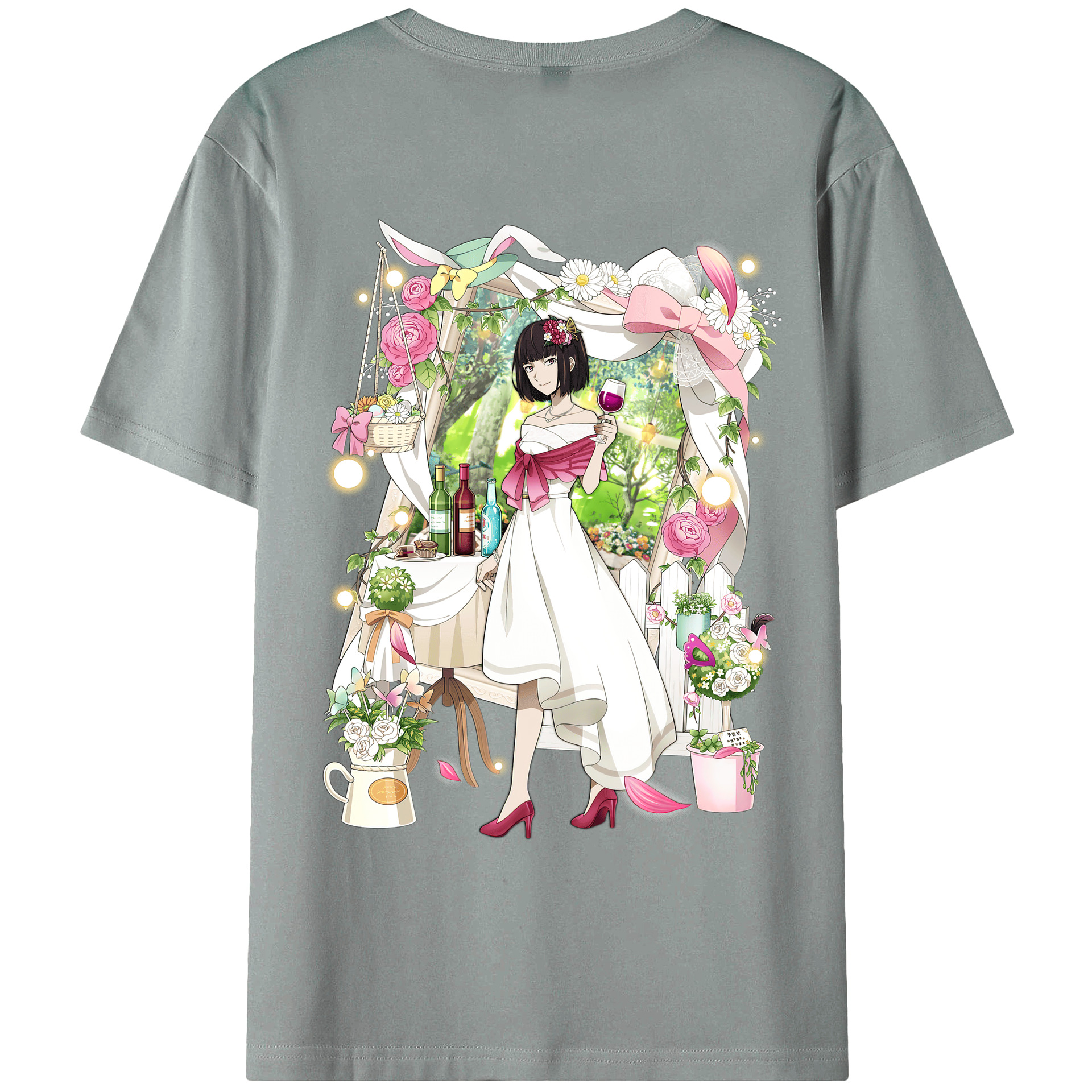（画像用） 文豪ストレイドッグス Bungo Stray Dogs 綿100％ メンズ半袖Tシャツ（バックプリント） 通気性